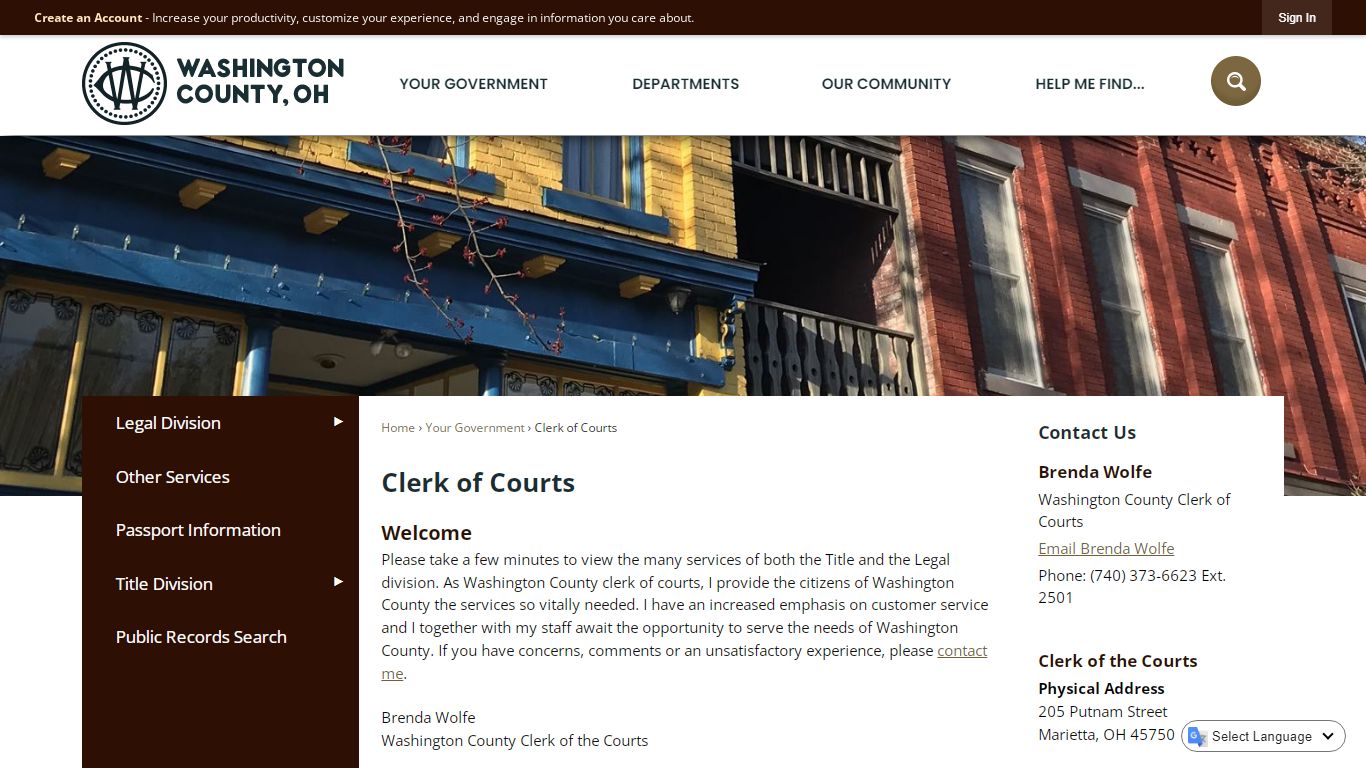 Clerk of Courts | Washington County, OH - Official Website